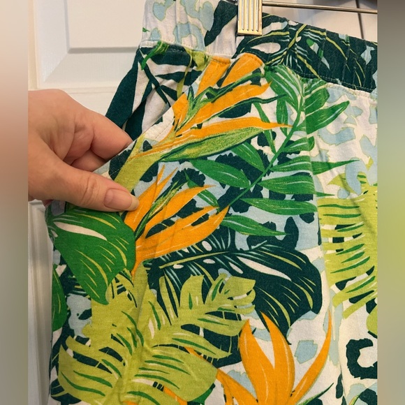 Coral Bay Pajama Capri Pants Tropical Birds of Paradise & Palm Frawns Size 2X - Picture 3 of 5